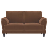Selma Velvet Upholstered Crescent Arm Loveseat Rust