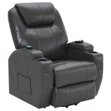 Sanger Upholstered Power Lift Massage Recliner Champagne