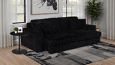 Jacana Corduroy Upholstered Dual Power Chaise Sofa Black