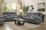 Higgins Upholstered Motion Reclining Sofa Set Grey