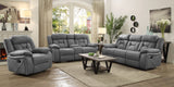 Higgins Upholstered Motion Reclining Sofa Set Grey