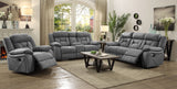 Higgins Upholstered Motion Reclining Sofa Set Grey