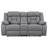 Higgins Upholstered Motion Reclining Loveseat Grey