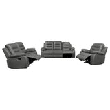 Nova Upholstered Padded Arm Sofa Set Dark Grey