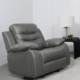 Nova Upholstered Padded Arm Glider Recliner Dark Grey