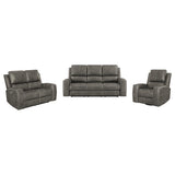 Brickston Triple Power Reclining Sofa Set Charcoal