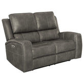 Brickston Triple Power Reclining Loveseat Charcoal