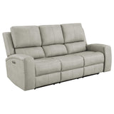 Brickston Triple Power Reclining Sofa Set Grey