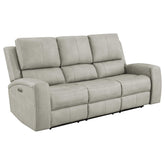 Brickston Triple Power Reclining Sofa Grey