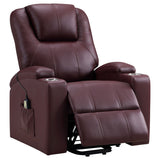 Armstrong Upholstered Power Lift Massage Recliner Black