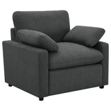 Collins Upholstered Power Recliner Chair Dark Grey