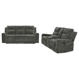 Kennett Chenille Power Reclining Sofa Set Dark Grey