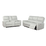 Greenfield Power Reclining Sofa Set Dove Grey