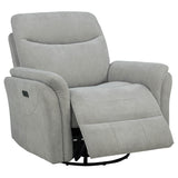Adler Upholstered Power Swivel Glider Recliner