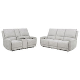 Sylmar Chenille Power Reclining Sofa Set Dove Grey