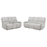 Sylmar Chenille Power Reclining Sofa Set Dove Grey