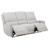 Sylmar Chenille Upholstered Power Reclining Sofa Dove Grey