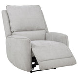 Sylmar Chenille Upholstered Power Recliner Dove Grey