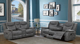 Conrad Upholstered Padded Arm Motion Sofa Set Grey