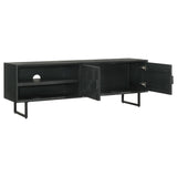Marsden 2-door Mango Wood 70-inch TV Stand Charcoal Black