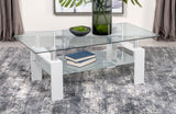 Dyer 1-shelf Rectangular Glass Top Coffee Table Black