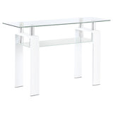 Dyer Rectangular Glass Top Entryway Sofa Console Table Black