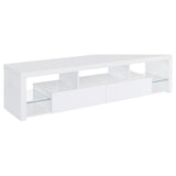 Jude 2-drawer Engineered Wood 71-inch TV Stand High Gloss White