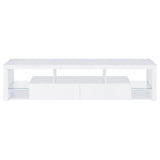 Jude 2-drawer Engineered Wood 71-inch TV Stand High Gloss White