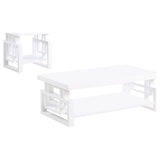 Schmitt Coffee and End Table Set White High Gloss