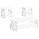 Schmitt Coffee and End Table Set White High Gloss
