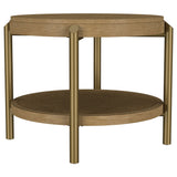 Arini Round End Side Table With Storage Shelf Black