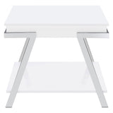 Marcia Rectangular Side End Table White High Gloss