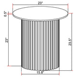 Rowena Round Sintered Stone End Table White Faux Marble