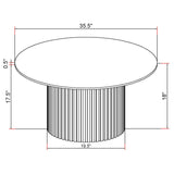 Rowena Round Sintered Stone Coffee Table White Faux Marble