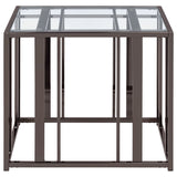 Adri Rectangular Glass Top Side End Table