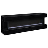 Vallerie 71-inch TV Stand with Visual Flame Box Black