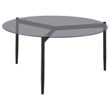 Rosalie Round Smoked Glass Top Coffee Table Grey