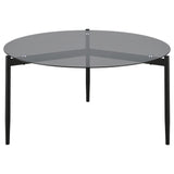 Rosalie Round Smoked Glass Top Coffee Table Grey