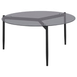 Rosalie Round Smoked Glass Top Coffee Table Grey