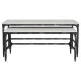 Ebby Genuine Marble Top Nesting Coffee Tables White