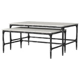 Ebby Genuine Marble Top Nesting Coffee Tables White