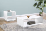 Paseo Coffee and End Table Set White High Gloss
