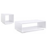 Paseo Coffee and End Table Set White High Gloss