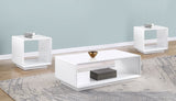 Paseo Coffee and End Table Set White High Gloss