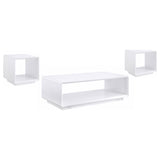 Paseo Coffee and End Table Set White High Gloss