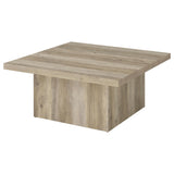Devar Square Engineered Wood Coffee Table Distressed Pine