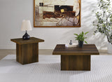 Devar Square Coffee and End Table Set Dark Pine