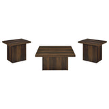 Devar Square Coffee and End Table Set Dark Pine