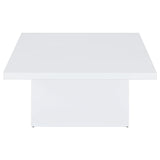 Devar Square Engineered Wood Coffee Table White High Gloss