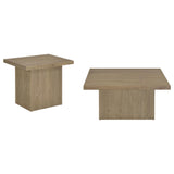Devar Square Cocktail Coffee End Table Set Latte